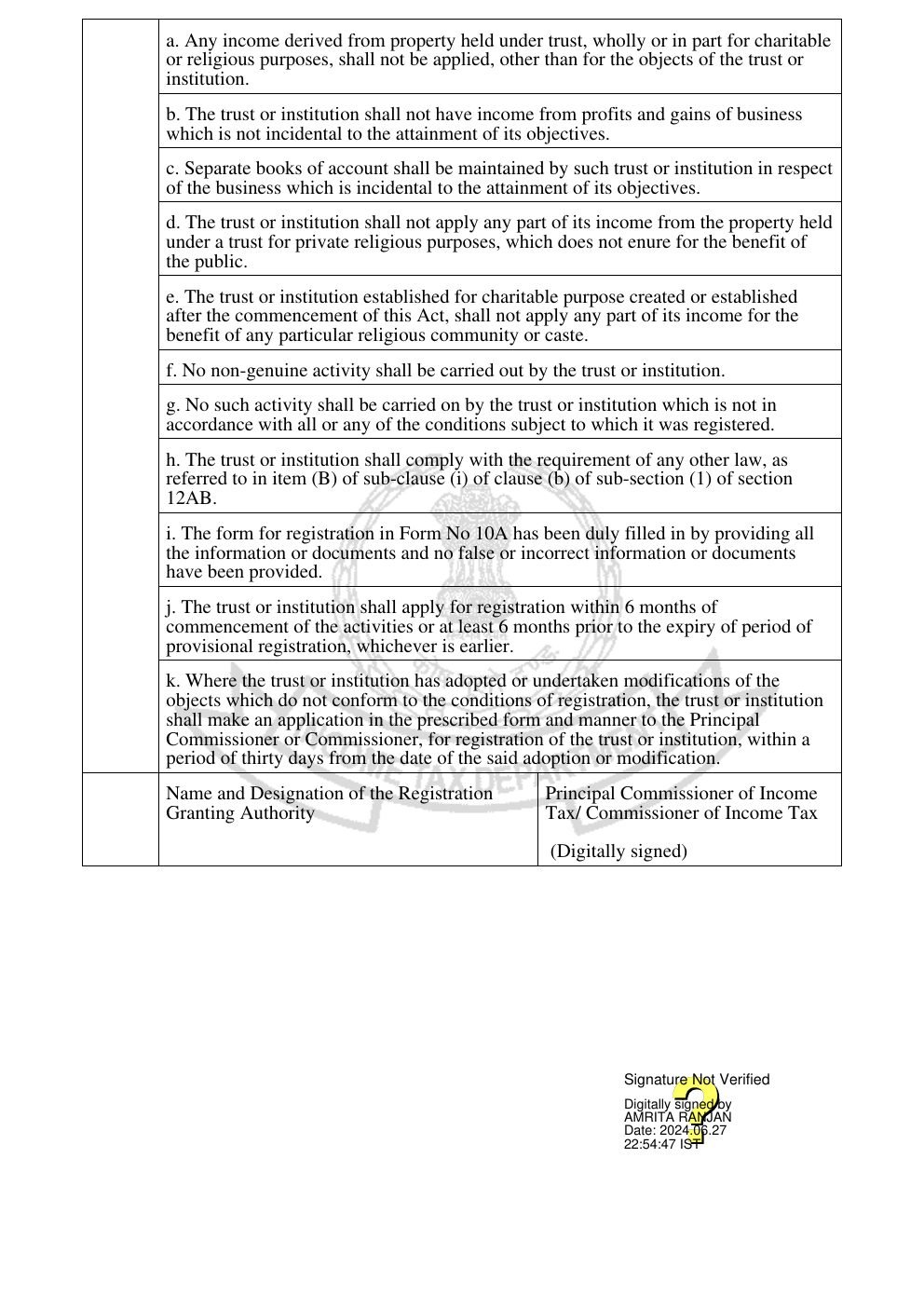 Form 10AC — Provisional 12A Registration — page 2