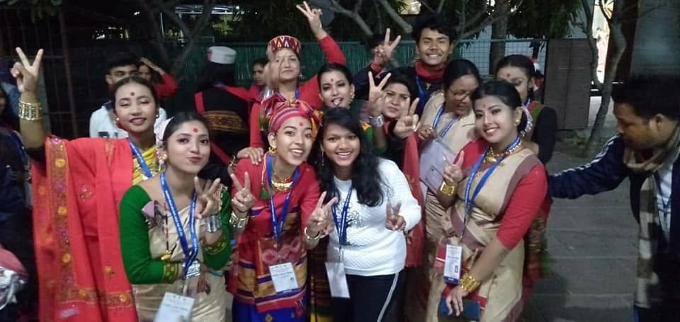 Participants in cultural attire at an integration programme