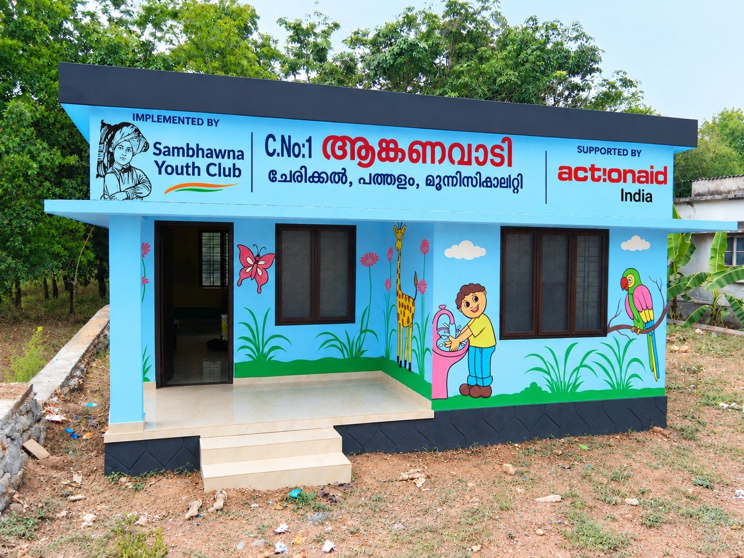 Construction of Anganwadi Centre in Pandalam, Kerala